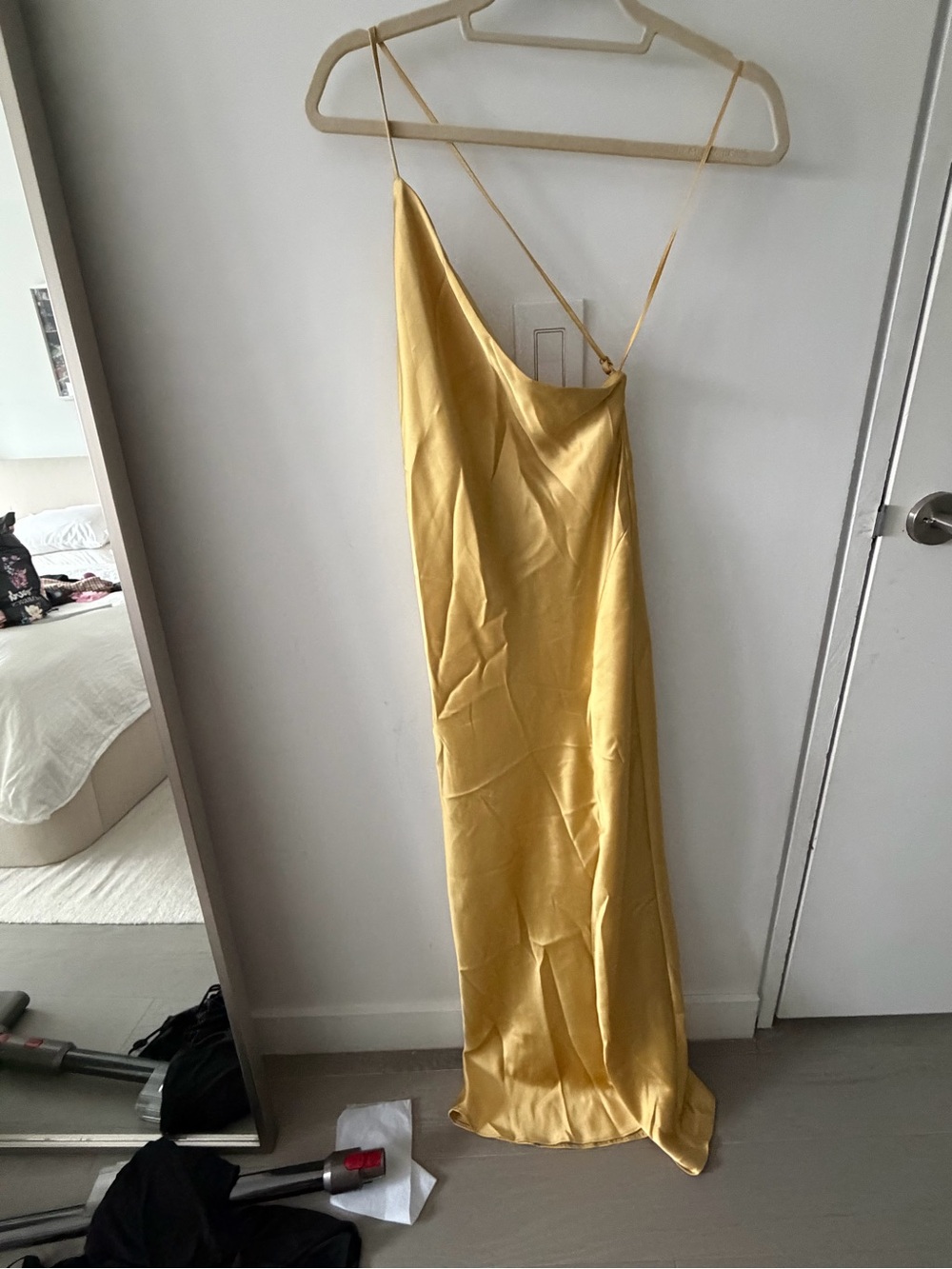 NWOT Zara Satin Slip Dress in Gold/yellow